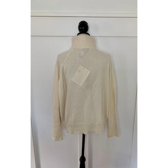 Envelope 1976 Sweater in Ivory Size 44 Knit Cashmere Turtleneck Ribbed Classic - Picture 2 of 5